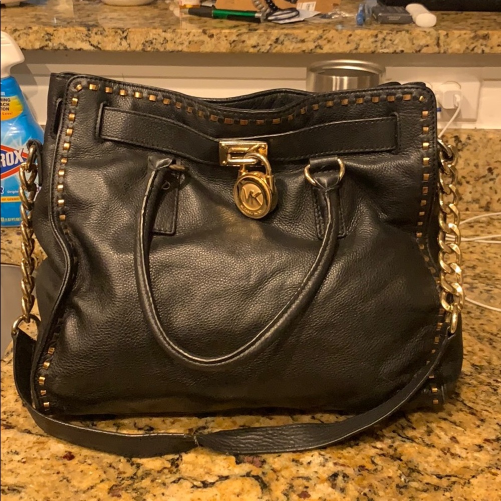 MK black leather bag!